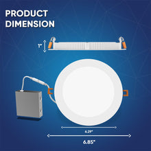 Load image into Gallery viewer, 6 in. Ultra - Thin LED Recessed Ceiling Lights with Junction Box, 12W, 900LM, Damp Location, Triac Dimmable LED Downlight, ETL, Energy Star Listed - LEDMyPlace