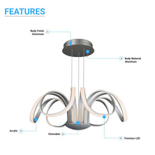Load image into Gallery viewer, 6 - Light 30" Wide Modern/Contemporary Cage LED Chandelier Ceiling Light, 70W, 3000K, 3500LM, Adjustable Height - LEDMyPlace
