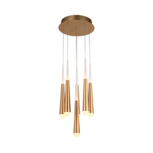 Load image into Gallery viewer, 6 - Light Chandelier, Brushed Gold Finish, 42W, 3000K, 2100LM, Dimmable, Chandelier Dining Light Living Room Lighting Kitchen Island - LEDMyPlace