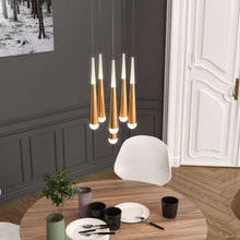 Load image into Gallery viewer, 6 - Light Chandelier, Brushed Gold Finish, 42W, 3000K, 2100LM, Dimmable, Chandelier Dining Light Living Room Lighting Kitchen Island - LEDMyPlace