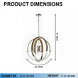 Load image into Gallery viewer, 6 - Light Polished Nickel Finish and Nature Gray Corn Leaf Rope Pendant Light, E12 Base - 24“D x 27”H - LEDMyPlace