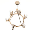 Load image into Gallery viewer, 6 - Light Ring Chandelier Ceiling Light In Brass Finish with Clear Glass, E12 Base, Width 28" Height 22", 120V, Bulb Type B10, Socket type E12, Max wattage Per Socket 60W - LEDMyPlace