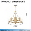 Load image into Gallery viewer, 6 - Light Ring Chandelier Ceiling Light In Brass Finish with Clear Glass, E12 Base, Width 28" Height 22", 120V, Bulb Type B10, Socket type E12, Max wattage Per Socket 60W - LEDMyPlace