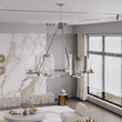 Load image into Gallery viewer, 6 - Light Ring Chandelier Ceiling Light In Chrome Finish with Clear Glass, E12 Base, 120V, Bulb Type B10, Socket type E12, Max wattage Per Socket 60W - 28“D x 22”H - LEDMyPlace