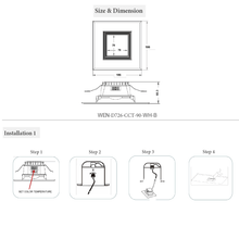 Load image into Gallery viewer, 6" Square LED Downlight - CCT Changeable 2700K/3000K/3500K/4000K/5000K, 15W, 120V AC, Baffle Aluminum Trim, Damp Location - Dimmable Ceiling Lights with E26 base - LEDMyPlace