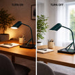 Load image into Gallery viewer, 6.25″W x 16.2″H Black/Blue Table Lamp with E12 Socket, Outlet, and USB Ports - LEDMyPlace
