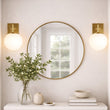 Load image into Gallery viewer, 6.5″W x 10″H x 8″E Burnished Brass Wall Sconce with Frosted White Acrylic Shade and E26 Rocker - Switch Light - 4 Pack - LEDMyPlace