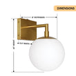 Load image into Gallery viewer, 6.5″W x 10″H x 8″E Burnished Brass Wall Sconce with Frosted White Acrylic Shade and E26 Rocker - Switch Light - 4 Pack - LEDMyPlace