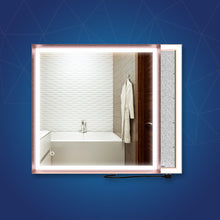 Load image into Gallery viewer, Frontlit/Backlit LED Lighted Bathroom Vanity Mirror with Frame, Anti-Fog, Touch Button, CRI 90+, Adjustable CCT &amp; Memory, Magnum Style