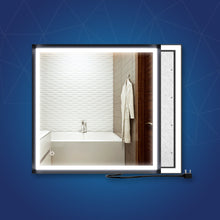 Load image into Gallery viewer, Frontlit/Backlit LED Lighted Bathroom Vanity Mirror with Frame, Anti-Fog, Touch Button, CRI 90+, Adjustable CCT &amp; Memory, Magnum Style