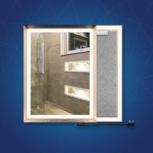 Load image into Gallery viewer, Frontlit/Backlit LED Lighted Bathroom Vanity Mirror with Frame, Anti-Fog, Touch Button, CRI 90+, Adjustable CCT &amp; Memory, Magnum Style