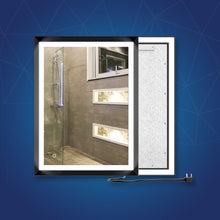 Load image into Gallery viewer, Frontlit/Backlit LED Lighted Bathroom Vanity Mirror with Frame, Anti-Fog, Touch Button, CRI 90+, Adjustable CCT &amp; Memory, Magnum Style