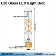 Load image into Gallery viewer, 6W Vintage Exposed Filament Clear Glass LED T10L with a Medium E26 Base Light Bulb, 450 Lumen, 2700K, 120V/60Hz, Dimmable - D1.26"*7.28"H - LEDMyPlace