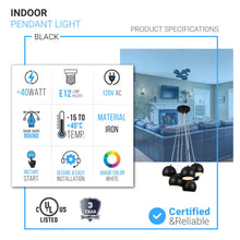 Load image into Gallery viewer, 7 - Light Black Iron Globe Pendant Chandelier Fixture for Living Room, Bedroom, Dining Room, Office - LEDMyPlace
