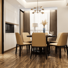 Load image into Gallery viewer, 8 - Light Chandelier Ceiling Light, Curved Disk Shades, Brass Finish Hardware, Width 33.5" Height 18.5", 120V, Bulb Type B10, Socket type E12, Max wattage Per Socket 60W - LEDMyPlace