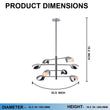 Load image into Gallery viewer, 8 - Light Chandelier Ceiling Light, Curved Disk Shades, Chrome Finish Hardware, 120V, Bulb Type B10, Socket type E12, Max wattage Per Socket 60W - 33.5”D x 18.5“H - LEDMyPlace