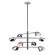 Load image into Gallery viewer, 8 - Light Chandelier Ceiling Light, Curved Disk Shades, Chrome Finish Hardware, Width 33.5" Height 18.5", 120V, Bulb Type B10, Socket type E12, Max wattage Per Socket 60W - LEDMyPlace