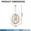 Load image into Gallery viewer, 9 - Light Brass Finish Hardware with Nature Brown Corn Leaf Rope Pendant Light, E12 Base - 31“D x 36"H - LEDMyPlace