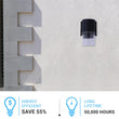 Load image into Gallery viewer, 9W Cylinder LED Wall Sconce Light 5000K Daylight White, 500 Lumens, LED Outdoor Wall Light, Clear Bubble Glass, 120V Dimmable ETL Listed Textured Black Finish - LEDMyPlace