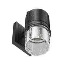 Load image into Gallery viewer, 9W Cylinder LED Wall Sconce Light 5000K Daylight White, 500 Lumens, LED Outdoor Wall Light, Clear Bubble Glass, 120V Dimmable ETL Listed Textured Black Finish - LEDMyPlace