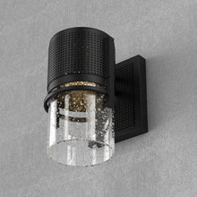 Load image into Gallery viewer, 9W Cylinder LED Wall Sconce Light 5000K Daylight White, 500 Lumens, LED Outdoor Wall Light, Clear Bubble Glass, 120V Dimmable ETL Listed Textured Black Finish - LEDMyPlace