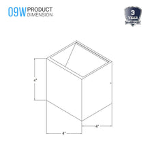 Load image into Gallery viewer, 9W Square Shape LED Wall Sconce, 3000K Warm White, 500LM, Clear Glass, Wall Mount, 120V Triac Dimmable ETL Damp Location - LEDMyPlace