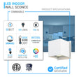 Load image into Gallery viewer, 9W Square Shape LED Wall Sconce, 3000K Warm White, 500LM, Clear Glass, Wall Mount, 120V Triac Dimmable ETL Damp Location - LEDMyPlace