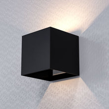 Load image into Gallery viewer, 9W Square Shape LED Wall Sconce, 3000K Warm White, 500LM, Clear Glass, Wall Mount, 120V Triac Dimmable ETL Damp Location - LEDMyPlace