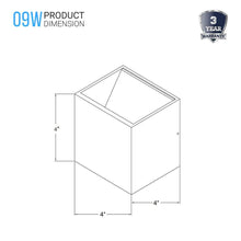 Load image into Gallery viewer, 9W Square Shape LED Wall Sconce, 3000K Warm White, 500LM, Clear Glass, Wall Mount, 120V Triac Dimmable ETL Damp Location - LEDMyPlace