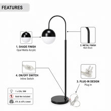 Load image into Gallery viewer, 26"H x 10"W x 16"D Table Lamp with Rocker Switch – Matte Black Finish
