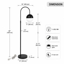Load image into Gallery viewer, 26"H x 10"W x 16"D Table Lamp with Rocker Switch – Matte Black Finish