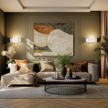 Load image into Gallery viewer, 2-Lights, Flush Mounted Wall Sconce, 120 Volt, Dimmable, Brushed Nickel / Slate Gray Fabric, Hardwired