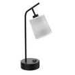 Load image into Gallery viewer, 25&quot; Industrial Black &amp; White Table Lamp with Fabric Shade, Switch &amp; Socket – Ideal for Bedside, Living Room, and Study Room