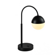 Load image into Gallery viewer, 26 in. Black Arc Table Lamp with Black/White Sphere Shade, Material Iron &amp; glass, ETL Certification, 110-220V, Rocker Switch, Task Table Lamp, E26 1 x 60W (Bulb Not Included)