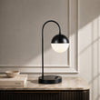 Load image into Gallery viewer, 26"H x 9"W x 12 3/8"D Table Lamp with USB, Type-C Port &amp; Power Outlet – Matte Black Finish