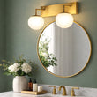 Load image into Gallery viewer, 18″W x 10″H x 8″E Burnished Brass Double Wall Sconce with Dual Frosted White Acrylic Shades and 2×E26 Rocker-Switch Lights - 2 Pack
