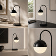 Load image into Gallery viewer, 26"H x 9"W x 12 3/8"D Table Lamp with USB, Type-C Port &amp; Power Outlet – Matte Black Finish
