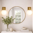 Load image into Gallery viewer, 6.5″W x 10″H x 8″E Burnished Brass Wall Sconce with Frosted White Acrylic Shade and E26 Rocker-Switch Light - 4 Pack