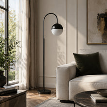 Load image into Gallery viewer, 26"H x 10"W x 16"D Table Lamp with Rocker Switch – Matte Black Finish