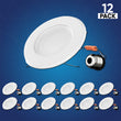 Load image into Gallery viewer, 5 in. and 6 in. Recessed LED Downlight, 15W, 1100LM, Baffle-trim, Dimmable, Energy Star &amp; ETL, Easy Retrofit Installation, LED Can Lights