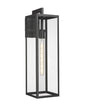 Load image into Gallery viewer, 1-Light, Outdoor Wall Light, E26 Socket 1X60W, Matte Black, 25&quot; H x 7&quot; W. Extends 10&quot; from the wall, Clear Glass Panels