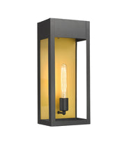 Load image into Gallery viewer, 1-Light, Outdoor Wall Sconce Light, Outdoor Lantern, E26 Socket 1X60W, Clear Glass Panels, Matte Black, 18" H x 7.5" W, Extends 5.5" from the wall