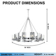 Load image into Gallery viewer, 12-Light Ring Chandelier Ceiling Light in Chrome Finish with Clear Glass, Diam 50" Height 39", 120V, Bulb Type B10, Socket Type E12, Max wattage Per Socket 60W