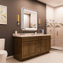 Load image into Gallery viewer, Frontlit/Backlit LED Lighted Bathroom Vanity Mirror with Frame, Anti-Fog, Touch Button, CRI 90+, Adjustable CCT &amp; Memory, Magnum Style