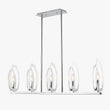 Load image into Gallery viewer, 5-Light Chrome and Stainless Steel Chandelier Light with White Glass, E12 Base, 120V, Bulb Type B10, Socket type E12, Max wattage Per Socket 60W - 28“D x 16”H