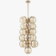 Load image into Gallery viewer, 16-Light Modern Glass Ball Bubble Chandelier New Brass Finish Hardware with Mercury Glass, E12 Base - 25” D x 43“H
