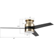 Load image into Gallery viewer, Ranger 52 In. 3-Blade Indoor Gold/black Best Smart Ceiling Fan with LED Light, Alexa/Google Home/Siri Compatible, Best Smart Wall Switch