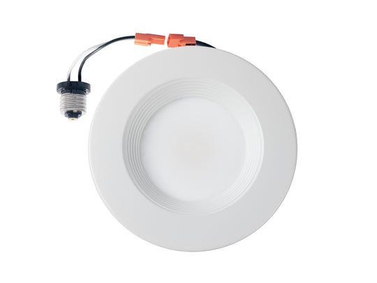 6" LED Downlight Dimmable, 15W, 5CCT Changeable: 27K/30K/35K/40K/50K, 120V AC,  Baffle Trim, Damp Rated