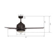 Load image into Gallery viewer, Aeryn 52 inch 3 - Blade Best Smart Ceiling Fan with Wall Switch - Oil Rubbed Bronze/Walnut - LEDMyPlace