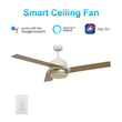 Load image into Gallery viewer, AERYN 52 inch 3 - Blade Best Smart Ceiling Fan with Wall Switch - White/Champagne - LEDMyPlace